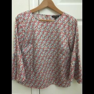 Cute Brooks Brothers Hula Dancer Print Cotton Sateen Blouse